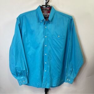 Drysdales Solid Blue Long Sleeve Western Shirt Size XL Men’s